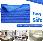 Tanlade Microfiber Cleaning Cloth 6"x6" Cleaning Rags Reasonable Kitchen Towels Microfiber Towels Cars Wash Dry Erase Cloth(Blue, 30 Pcs)