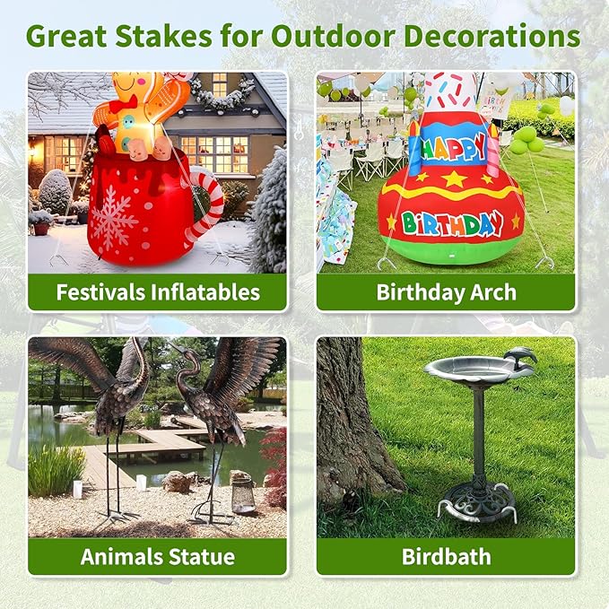 12 Inch Ground Stakes Heavy Duty J Hook 30-Pack Metal Spikes Galvanized Ground Hooks Anchors Rebar Ground Stakes for Fence Tent Gazbo Bounce House and Outdoor Decorations Inflatables