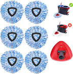 6 Pack Mop Replacement Heads Compatible with Oceda RinseClean 2-Tank System - Includes 1 Mop Base,6 Microfiber Mop Refills, Easy Cleaning Mop Head Replacement