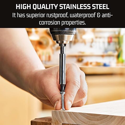 Bolt Dropper Stainless Steel Wood Screws - #12 x 1-1/4" Flat Head Phillips - 25 Pack - Silver Stainless Steel Self-Tapping Screws - Corrosion Resistant for Home Improvement - Indoor and Outdoor Use