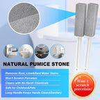 Pumice Stone Toilet Bowl Cleaner-Hard Water Stain Remover, Eliminates Toilet Bowl Rings，Rust &Lime Buildup，Multi-Surface Use for Grills ，Sink，Pool，Bathroom【2Pack】 (Long Handle)