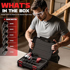 Cordless Impact Wrench 1/2 inch Compatible with Milwaukee 18v Battery, 1700 Ft-lbs High Torque Impact Driver with 6Pcs Sockets & Storage Case, Electric Impact Gun with 4-Speed & LED Light