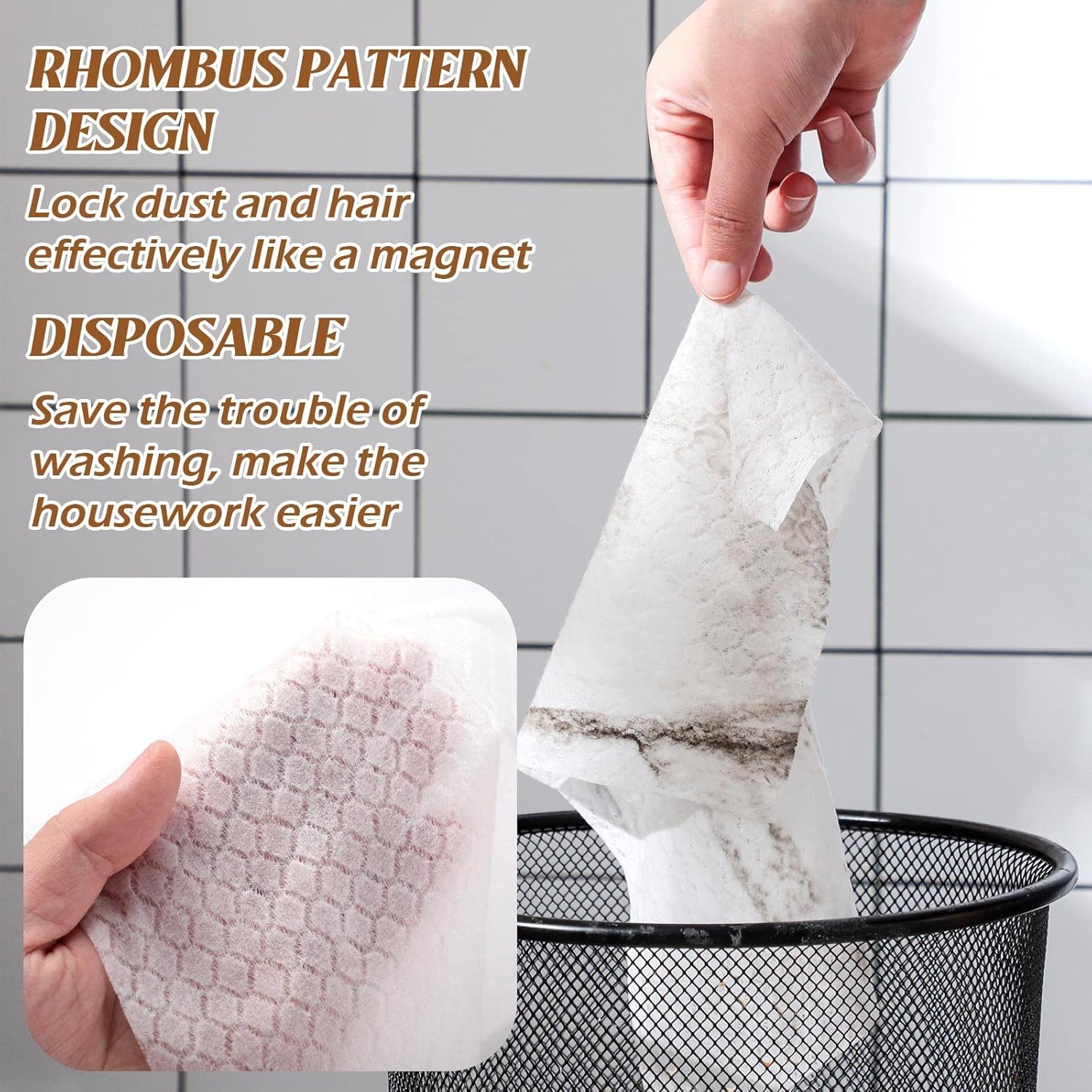 Hoolerry 300 Count Dry Sweeping Cloths Dry Mop Refills Sweeper Dusting Cloths Disposable Duster Refills Floor Mop Pads, 11.81 x 8.66 inch