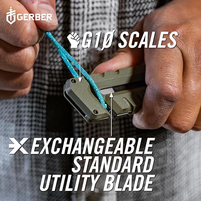 Gerber Gear Prybrid Multi Tool Utility Pocket Knife - Utility EDC Razor Knife with Retractable Blade and Pry Bar - Grey