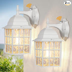 Dusk to Dawn Outdoor Lighting Fixtures - Sensor Exterior Lights, White Porch Lights, Waterproof Wall Lanterns for Garage, Front Door