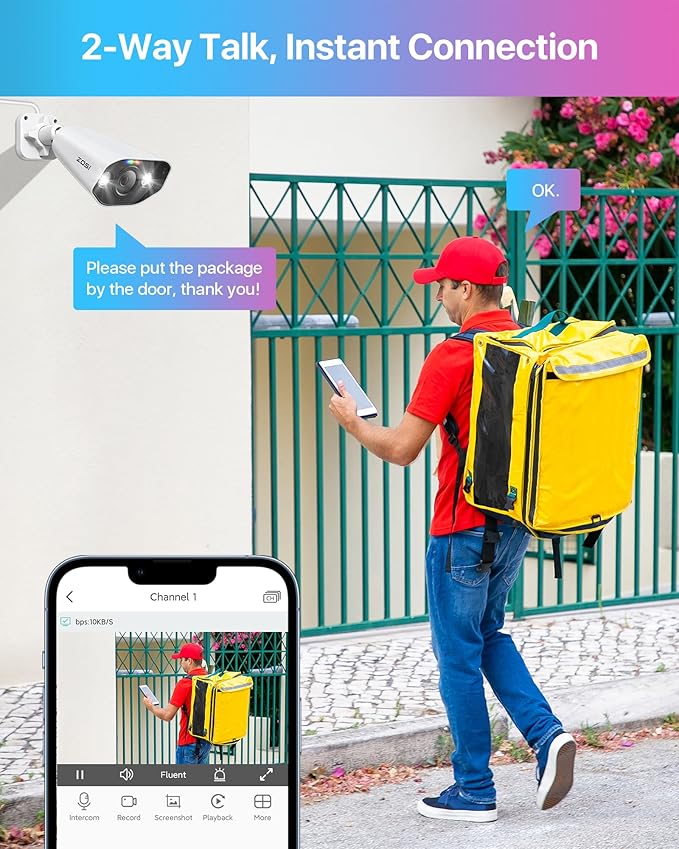 ZOSI 32CH 4K PoE Security Camera System,12pcs 8MP Outdoor Indoor PoE Cameras,Face Person Vehicle Detection,2-Way Audio,Color Night Vision,16Port 32 Channel 8MP/4K NVR with 4TB HDD for 24/7 Recording