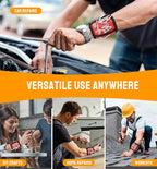 HiRui Magnetic Wristband for Tools – Ultra-Strong 15 Neodymium Magnets Hold Screws, Nails & Bits, Dual Pockets – Hands‑Free for DIY, Home Repairs, Auto – Gift‑Ready for Dad, Husband, Grandpa (Red)