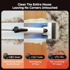 uwant D100 Wet Dry Vacuum Cleaner 180°Lay-Flat Vacuum Mop All in One with 18000Pa Suction Auto Self-Cleaning Anti Odor Stick Pushin Mop Dual-Edge Cleaning Electeic Mop Set for Hard Floor/Carpet,Milky