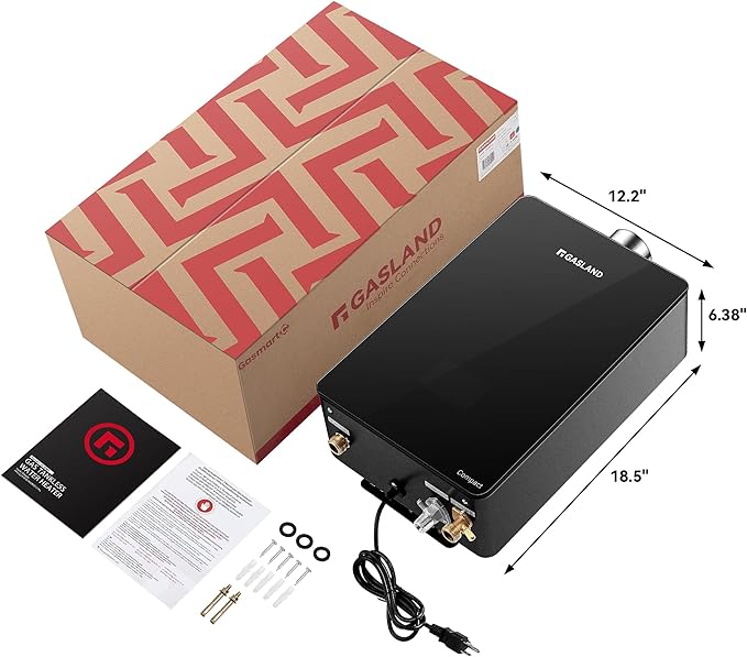 GASLAND Compact Natural Gas Tankless Water Heater Indoor, Up to 3.6 GPM 90,000 BTU Instant On-Demand Water Heater, Extremely Compact, Ultra Quiet, More Stable Temp for Residential Use, CG360NG