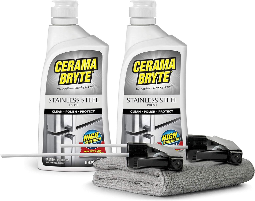 Cerama Bryte Cook Top Cleaner 18 oz 2-Pack & 16 oz Stainless Steel 2-Pack