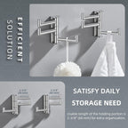 Angle Simple Swivel Towel Hooks for Bathroom, SUS 304 Stainless Steel Foldable 3 Arms Hand Towel Holder, Coat Wall Hooks, Polished Chrome, 2 Pack
