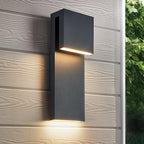 Modern LED Outdoor Wall Sconce 17W Integrated LED Outdoor Wall Mount,Anti Rust Textured Black Suit for Wet Locations and All Rooms,Easily Installed in Any Direction.Bulb Included.