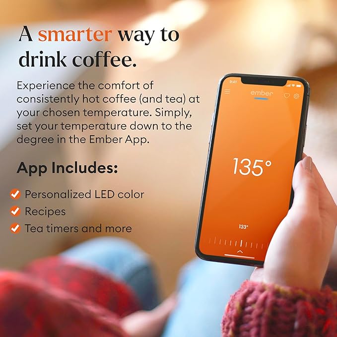 Ember Temperature Control Smart Mug 2, 10 Oz, App-Controlled Heated Coffee Mug with 80 Min Battery Life and Improved Design, Red
