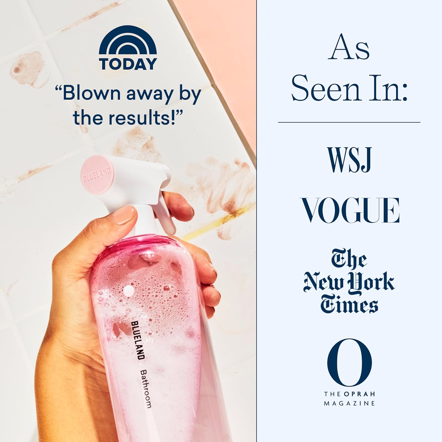 BLUELAND Bathroom Cleaner, 4-Pack Refill, Eucalyptus Mint Scent, Eco-Friendly Cleaning Supplies, 4 x 24 Fl oz