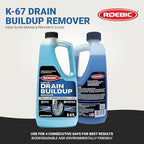 Roebic K-67 Liquid Drain Cleaner, Pipe Buildup Remover with Bacteria Enzymes for Household Drains and Sink Traps, Safe for Kitchen and Bathroom Sink, 32 fl oz