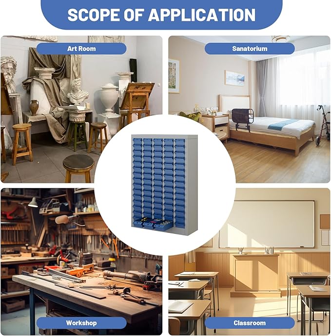 75-Drawer Parts Storage Cabinet, Multi-Purpose Organizer for Screws, Bolts, Nails, Craft Supplies, Legos, Tools, Compact Plastic Drawer Unit,Hardware Organizer for Garage, Workshop, Classroom