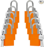 TRADESAFE Lockout Tagout Locks Set - 10 Orange Aluminum Loto Locks, Lock Out Tag Out Padlocks Keyed Alike, 2 Keys Per Lockout Padlock, OSHA Compliant