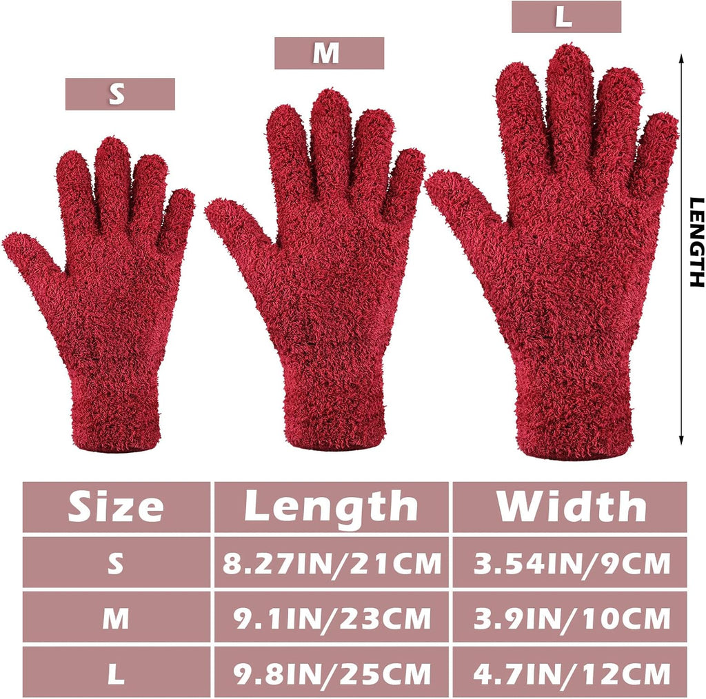 Patelai 3 Pairs Microfiber Plant Dusting Gloves Leaf Cleaning Gloves for Indoor Plants, Blinds, Furniture, House(Medium,Brown, Dark Green, Dark Red)