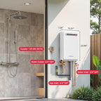 MIZUDO Tankless Water Heater Propane Outdoor Installation Max 5.1 GPM 120,000 BTU CSA Certified Constant Temp High Power On Demand Hot Water Heater for Big Family Whole House, Gen 2