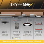 NUWATT 2 Hour 6" Fire Rated Recessed Lighting 6 Inch Wafer LED Lights, 5CCT 2700K/3000K/3500K/4000K/5000K, Wet & IC Rated, 15W, Dimmable 1200LM, 90CRI Black Recessed Light, No Cone Needed, ETL, 6 Pack