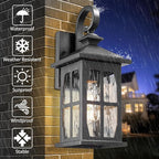 Darkaway Outdoor Light Fixtures Wall Mount, Outside Wall Lights Exterior Lighting Fixture with Water Ripple Glass Outdoor Wall Sconce for House Porch Hallway Garage Front Door