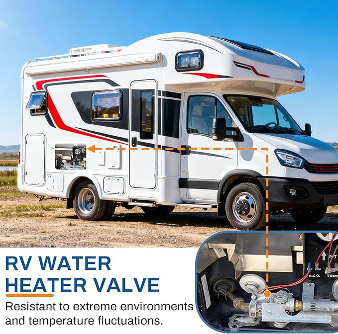 RV Water Heater Gas Valve, 93844 & 92089 RV Gas Hot Water Solenoid Valve Compatible with Atwood 6-10 Gallon Water Heaters, GC10A-4E, GC10A-2E, G6A-4E, GC10A-3E, Replaces Part 93844 92078 93870 92089