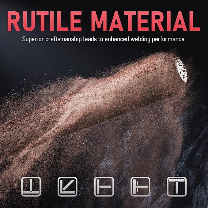 YESWELDER UPGRADED Rutile Material E6013 1/8'' 5LB Welding Rod Carbon Steel Stick Electrodes