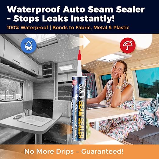 [Black] Seam Sealer Automotive-Professional Grade High Strength Waterproof Automotive Adhesive for Auto Body Repair, Rust & Leak Prevention-Quick Paintable Sealant for Metal, Plastic -10.5Oz Tube