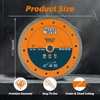 7 Inch Diamond Blade for Granite, Ceramic, Marble, Stone and Hard Bricks, Super Thin Turbo Rim Design for Angle Grinders and Handheld Saws, Dry and Wet Use, 7/8"-5/8" Arbor (2 PCS)