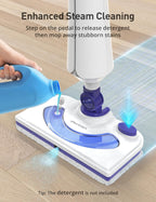 Professional Steam Mop Cleaner, 1300W Floor Steamer with Detergent Chamber, 25S Heat Up, Lightweight Steamer for Cleaning with 2 Washable Pads, Safe for Tiles, Upholstery, Carpet, Hardwood, Blue