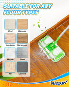 Keepow 6 Pack Microfiber Mop Pads Compatible with Swiffer Sweeper Mop and Sweep & Mop Deluxe Dry Pads Refills Reusable Wet Pads Mop Refill Pads Dry Wet Refills Washable Pads Wood Floor Cleaning Pads