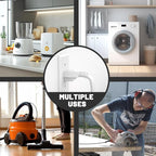 16/3 White Indoor Outdoor Extension Cord 10 Ft 2 Pack Waterproof, Heavy Duty Extension Cord with 3 Prong Grounded Plug,13A 1625W 16AWG SJTW, Flexible Weatherproof Power Cable