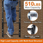 5-Rung Window Well Ladder Hooked, Heavy Duty Steel Fire Escape, Powder-Coated Basement Egress Wall Mounted, 56.2" Lx17.9 W, Black