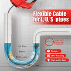 SHALL 20V Cordless Drain Auger with 25Ft Plumbing Drain Snake, Electric Snake Drain Hair Clog Remover W/ 2.0Ah Battery & Fast Charger, Shower Drain Snake for 3/4’’-2’’ Sewer Pipe, Sink Toilet Bathroom