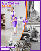 NBONEBS Electric Spin Scrubber, Cordless Shower Scrubber Rotary Floor Brushes & Pad Drivers with 6 Brush Heads - 2H Dual Speed, IPX7 Waterproof Extension Handle for Bathroom Tile Car Cleaning (White)