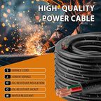 50ft 12/4 12 AWG Portable Power Cable (4 Conductor) - SJOOW 300V 12 Gauge Electric Wire for Motor Leads, Portable Lights, Battery Chargers and Machinery - 4 Conductor - 50 Feet Electrical Cord