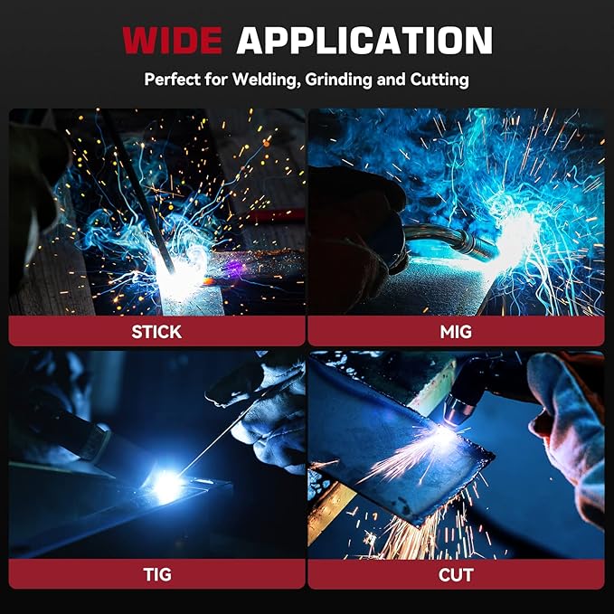 ARCCAPTAIN True Color Welding Helmet, 4 Arc Sensor Auto Darkening Welding Hood, Solar Powered Welding Mask, 1/1/1/1 Top Optical Clarity Welder Helmet, Wide Shade 4/9-13 for TIG MIG ARC, Radiant