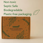 Natural Toilet Bowl Cleaner Strips, Unscented, Eco-friendly, Non-toxic, Septic Safe, Removes Odors & Stains, Plastic-free, Toilet Bowl Cleaner for Quick and Easy Cleaning (180 count)