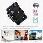 Hi-Amp 3/8“ Studs 200A Circuit Breaker Auto Reset No Switch Button for Marine Boat, Car Audio, Solar System, Battery Protection 12V-32V DC IP67