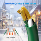 K KASONIC - 40 FT Halloween Lights Outdoor Extension Cord 1 to 3 Splitter, 3 Prong Outlets Plugs, 16AWG/3C SJTW Weatherproof Wire for Holiday Decoration Light, ETL Listed, Green