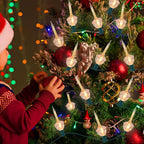 4 Pack Christmas Bubble Light Replacement Bulbs, Clear Vintage Christmas Bubble Light Night Light Bulbs with Gold Glitter Liquid for Home Wall Decorations, E12 Candelabra Base, 5W