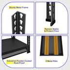 40" W Garage Shelving Heavy Duty, 1600 Lbs Loads Garage Storage Shelves Heavy Duty, 4-Tier Metal Shelving Units and Storage for Basement, Retiple Tanks,40" Wx16 Dx72 H, Black