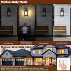 Motion Sensor Outdoor Lights Dusk to Dawn Bronze 2-Pack, 16 Inch Aluminum Anti-Rust Exterior Light Fixtures Large Front Door Porch Lights Brown Outdoor Sconces Wall Mounted House Lights