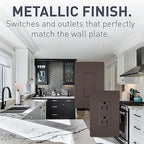 Legrand radiant TM873DBCC10 15 Amp Rocker Wall Switch, 3-Way Decorator Light Switches, Dark Bronze (1 Count)