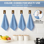 Microfiber Cleaning Cloth, 12 Pack Blue Cleaning Rags for Housekeeping, Reusable Microfiber Towels for Car, Kitchen, Bathroom and Household Cleaning Supplies, 11.8"X11.8"