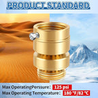 Boltigen No Lead Brass Self-Draining Vacuum Breaker with 3/4'' GHT Feamle to 3/4'' GHT Male Thread Hose Bib Anti Siphon Valve Backflow Preventer Adapter, for Outdoor Garden Faucet Spigot Replacement