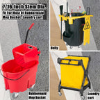 4-Inch Swivel Stem Caster, 7/16-Inch Stem Diameter Rubber Wheel, Heavy Duty TPR Replacement Wheels for Rubbermaid Mop Bucket Cart Grill Casters - 8 Pack