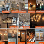 10-Pack 40W T10 Incandescent LED Light Bulbs, Warm White,Dimmable Clear Glass Edison Vintage Bulbs for Chandeliers, E26 Base, 2700K, Desk Lamps, Curio Cabinets, Aquariums, and Pendant Lighting