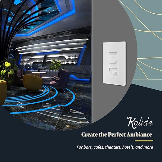 TOPGREENER Kalide 0-10V Dimmer Light Switch, LED Dimmer Switch, Low Voltage Dimmer, 3-Way or Single Pole, 120VAC 60Hz, 120VAC 10A/ 277VAC 5A LED, TGSDS-010-W, White