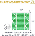 MervKing 20x20x4 Air Filter Actual Size: 19.88" x 19.88" x 4.31" MERV 13 MPR 1500-1900 | MADE IN USA | 1-Pack | Pleated HVAC AC Furnace Replacement